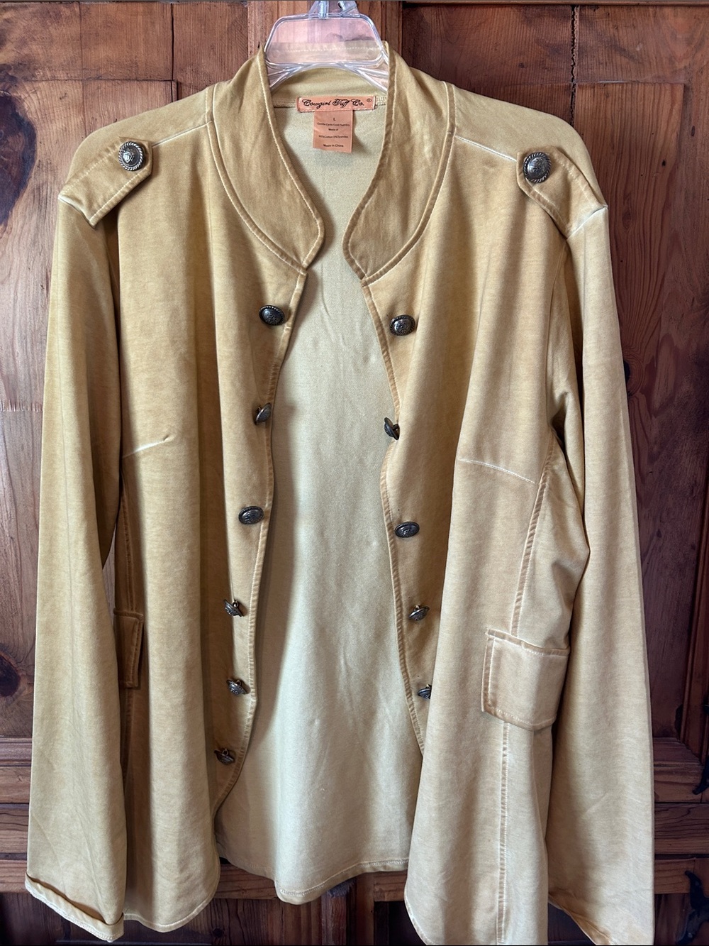Cowgirl Tuff Mustard Military-Style Button Jacket